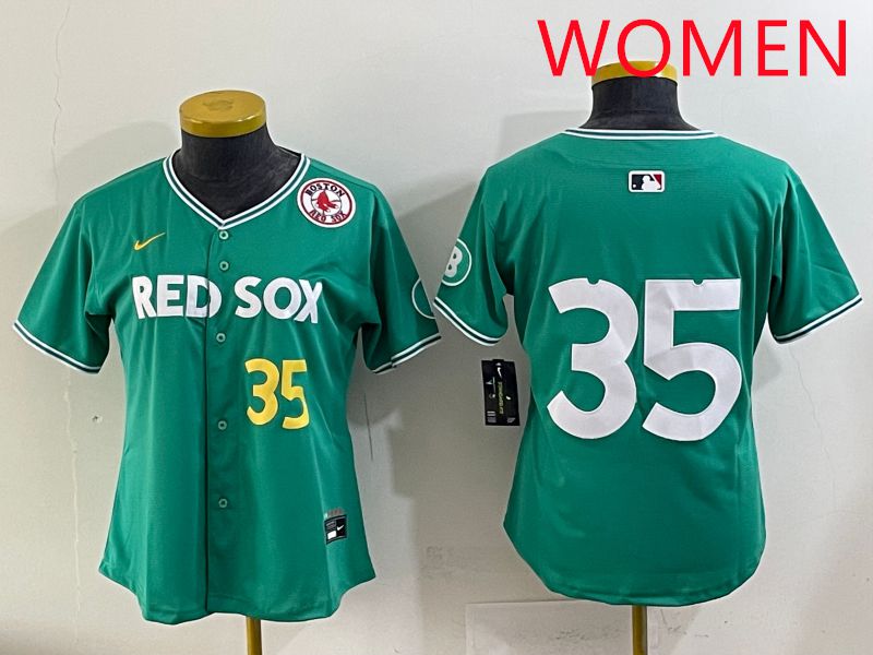 Women 2025 Boston Red Sox #35 No Name Dark Green Joint Name Nike MLB Jersey style 6